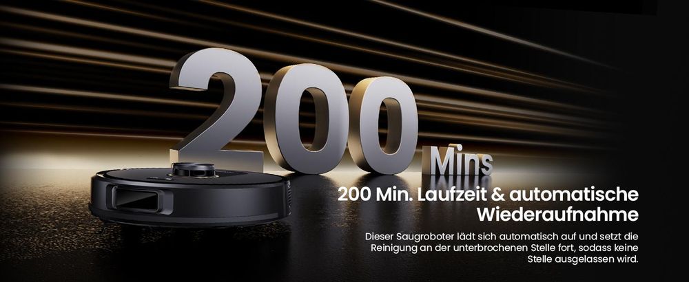 Proscenic Q20 Staubsauger Roboter, Saugroboter mit Wischfunktion, 10000Pa, 200 min, Alexa, Google Home, Siri oder IFTTT,360° LiDAR-Navigation, 4L