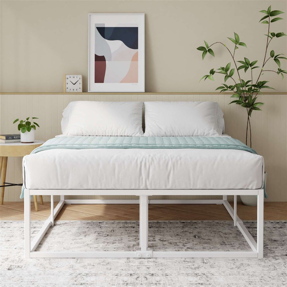 Zinus Joseph Metallbett - Bett 180x200 cm - Höhe: 45 cm - Bettgestell mit Lattenrost - Doppelbett - Einfache Montage - Bettrahmen schwarz