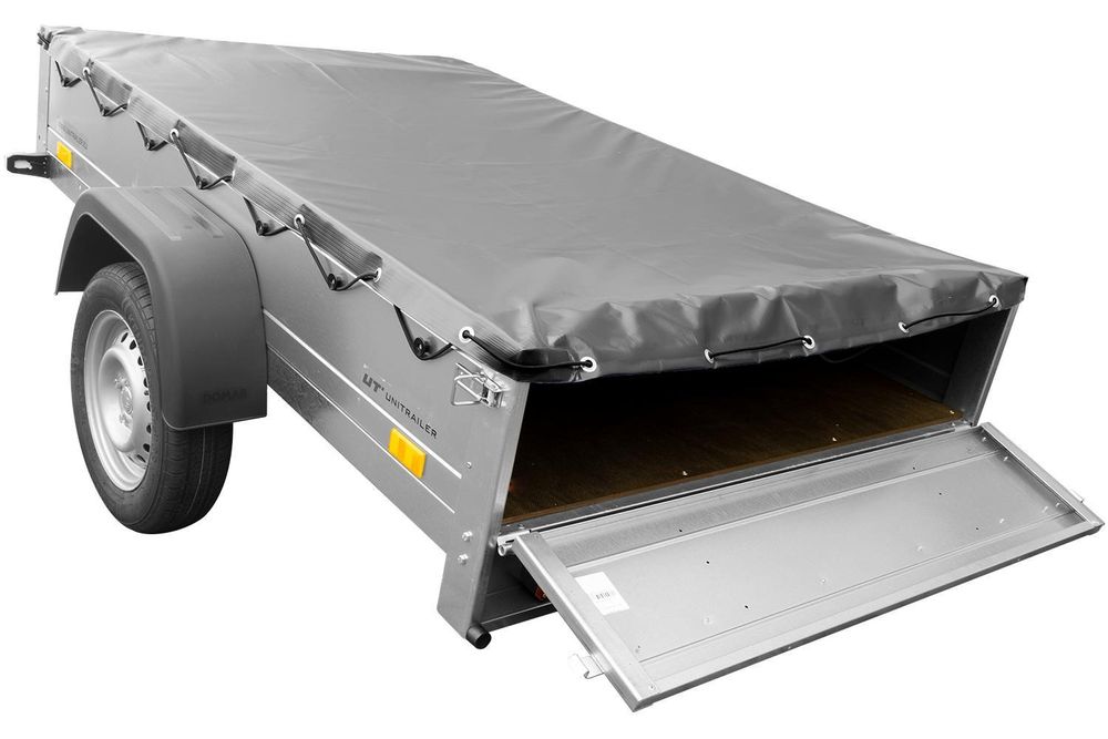 Anhänger für Pkws Garden Trailer 201 KIPP 200x125 cm 750 kg [mit Flachplane, Stützrad und Flachplaneträger]