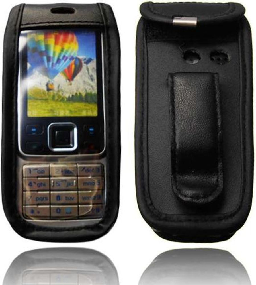 caseroxx Ledertasche mit Gürtelclip kompatibel mit Nokia 6300 aus Echtleder, Tasche mit Gürtelclip und Sichtfenster