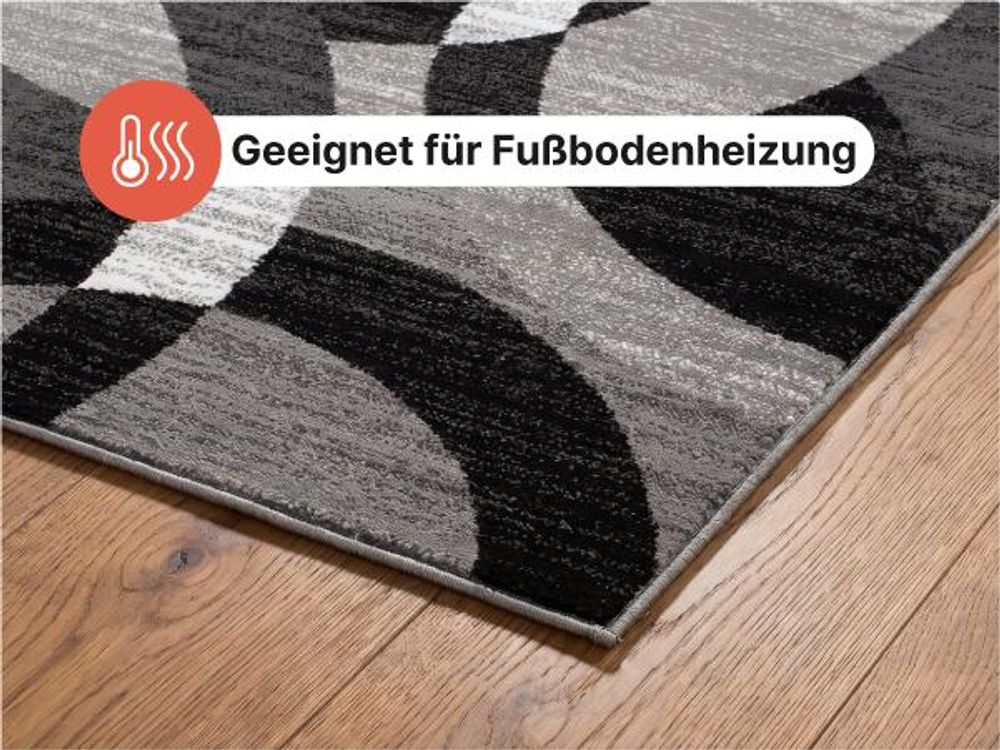 Tapiso Teppich MAYA Modern Schwarz Grau Schlafzimmer 300 x 400 cm