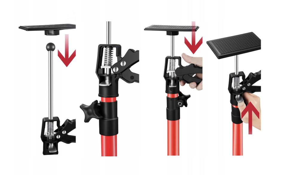 Delphi Tools Teleskopstütze 50-115 cm - Montagestütze für Gipskarton, Türen und Paneele