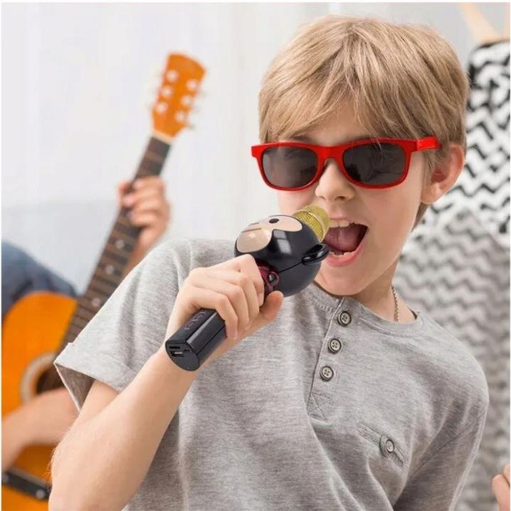 Maxlife, microfono karaoke Bluetooth per bambini, altoparlante integrato, nero