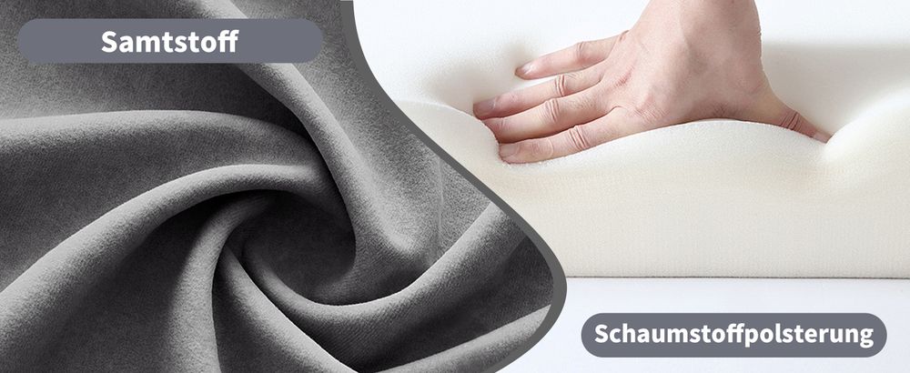 okwish Daybett Polsterbett 140x200, Schlafsofa mit LED-Licht und USB-Ladeanschluss, mit Rückenlehne und Kopfteil,Samtstoff,Dunkelgrau-Ohne Matratze