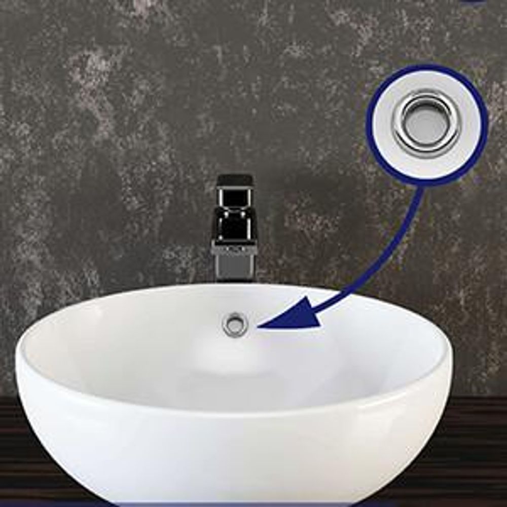 VILSTEIN Waschbecken, 44 cm, Keramik Aufsatz Waschschale, Weiss, Rund