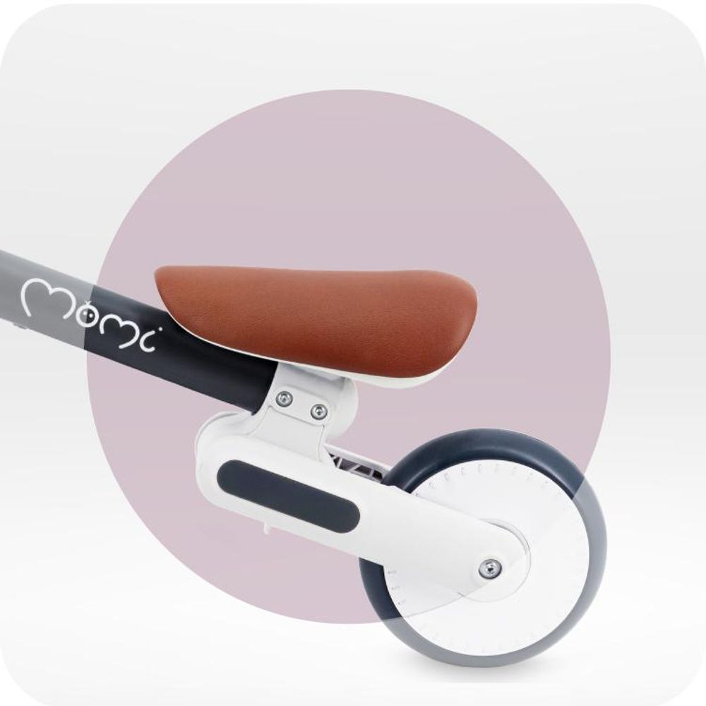 MoMi DEX – Faltbares 2-in-1 Laufrad & Dreirad ohne Pedale, leicht, werkzeuglos montierbar, verstellbarer Sitz, ab 12 Monaten, bis 20 kg – Graphit