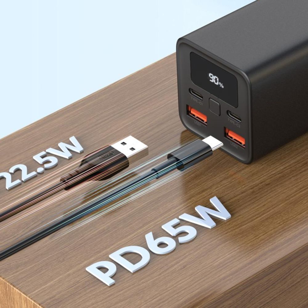 Powerbank XO PB97 20000mAh 65W PD QC für Laptop Schwarz