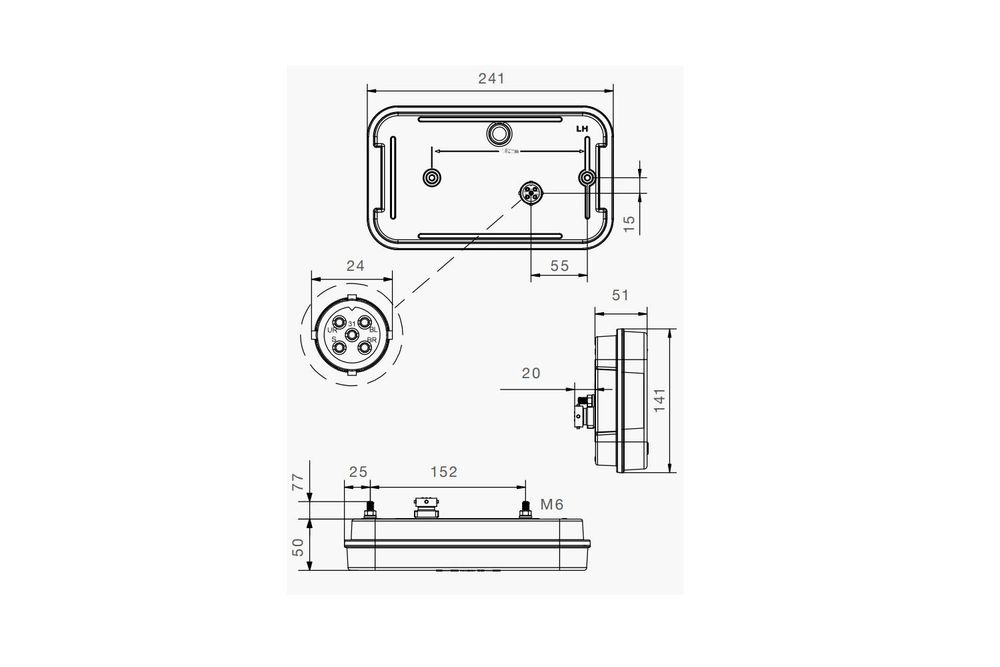 Aspöck Multiled Iv Led-Rücklicht, 6 Funktionen Links