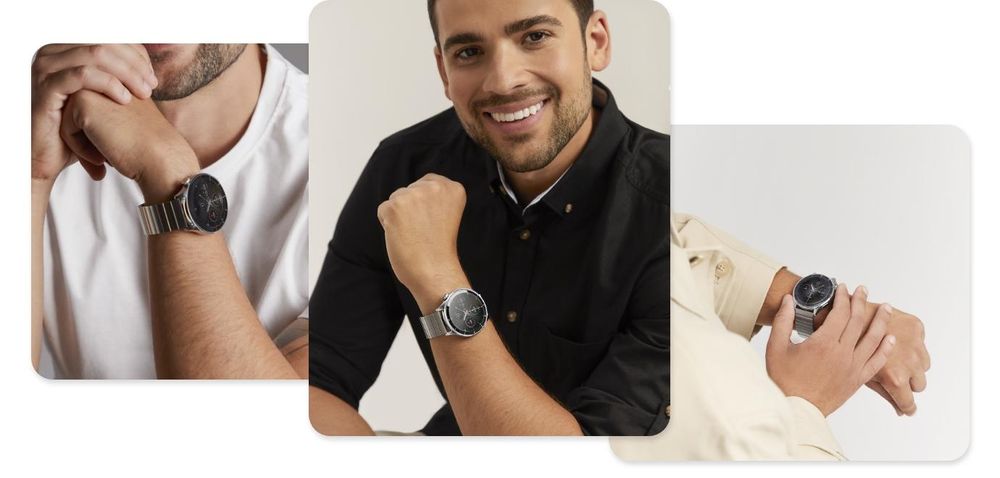 Smartwatch Forever Grand SW-710 pour Homme, 1,45", Argent, Tracker d'Activité, Verre Trempé, Étanche IP67, 100 Modes Sportifs, 2 Bracelets inclus