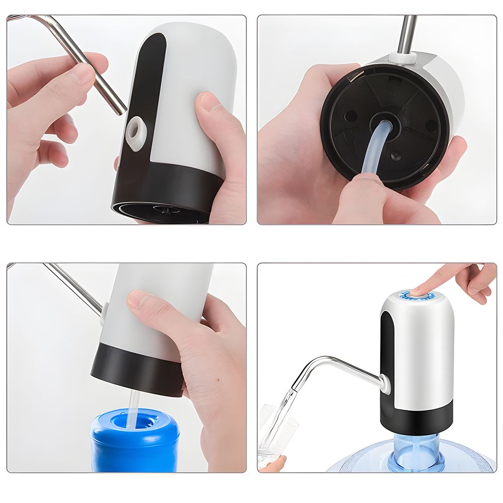 Wasserspender Tragbare Trinkwasserpumpe Elektrische USB Wasserpumpe Dispenser Wasser Wasserflasche für PET Flaschen Kanister Camping Kühlschrank Retoo