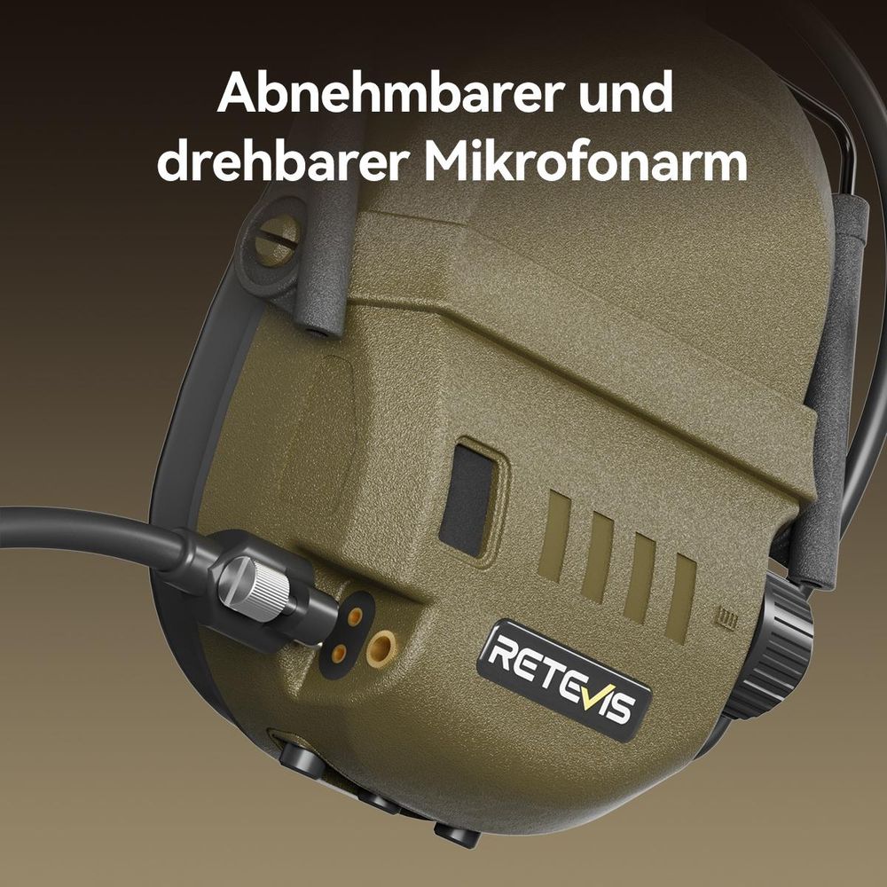 Retevis EH080K Taktisches Headset, Elektronisches Headset, intelligente Geräuschunterdrückung, IP65, Walkie-Talkie-Headset, kompatibel mit RT24