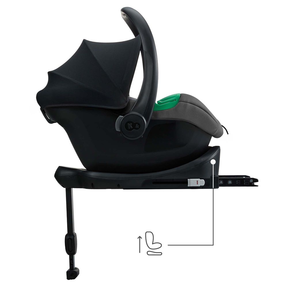 Kinderkraft MINK PRO 2 i-Size Babyschale, Autositz 40–87 cm, R129, mit ISOFIX-Basis MINK FX 2, SPS+, H-GUARD+, EASY GROW, Grau