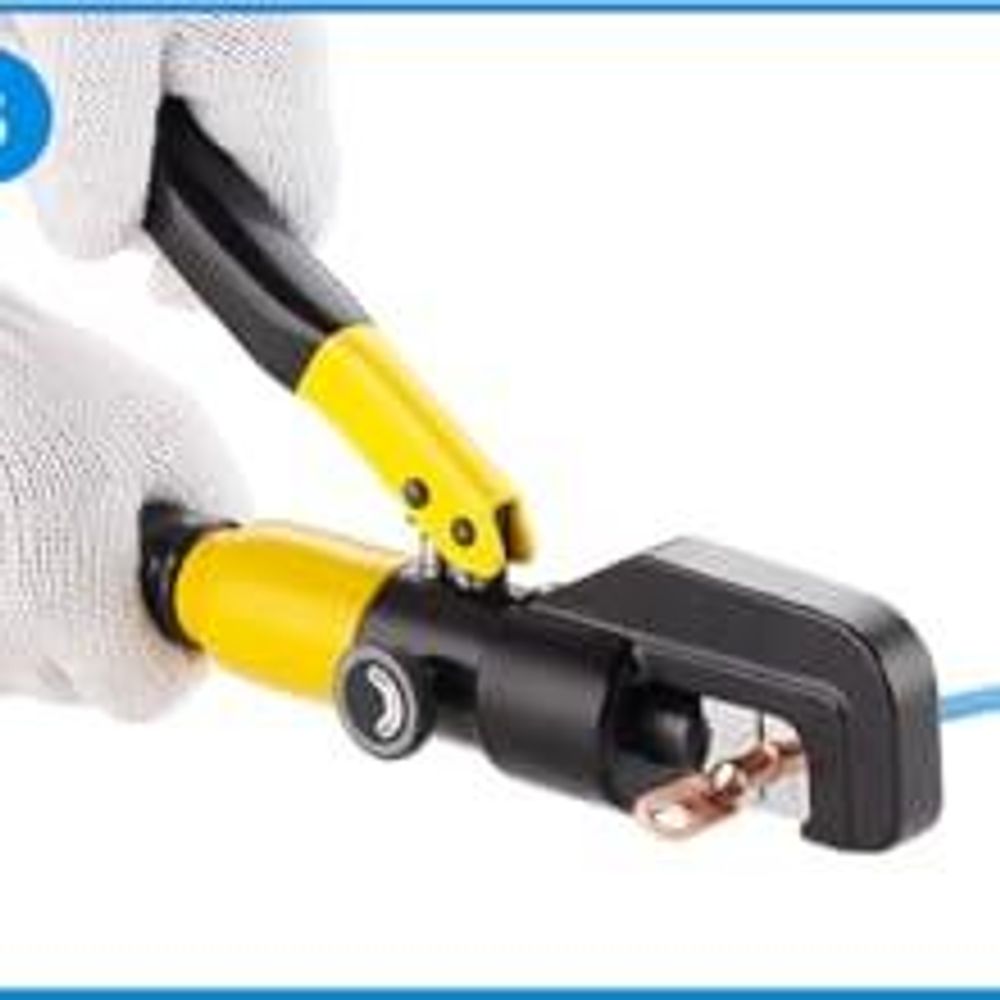 TEENO Hydraulische Crimpzange 10T und Kabelschneider Hydraulische Kabelschuhe 12 bis 2/0 AWG Handcrimper Tool Elektrische Terminal Kabel Draht Kit