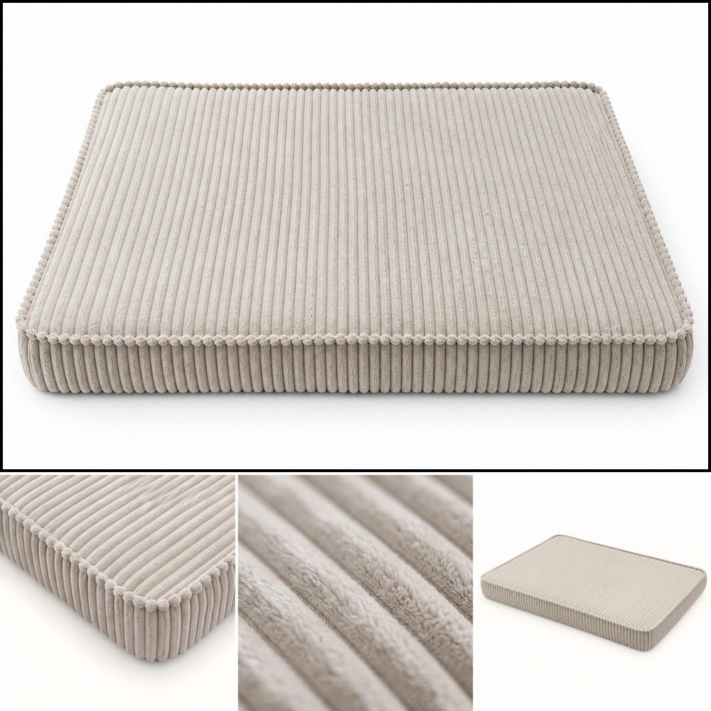 Hundebett Hundekissen Hundematte Cord Xl 120X80 Cm Braun