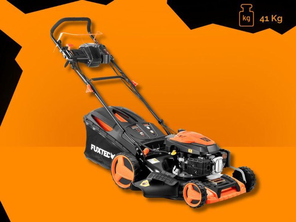 FUXTEC Benzin Rasenmäher FX-RM5196eSPRO  - 196ccm | 51cm | 6PS  | mit Antrieb + E-Start + FlexSpeed | 36kg | 60L | Seitenauswurf |ab 1001m²