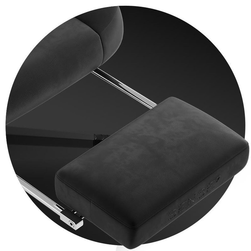SENSE7 Devon Gaming Stuhl Stoff Schwarz - Ergonomischer Bürostuhl mit Fußstütze PC Schreibtischstuhl Zockerstuhl Alcantara 120 kg
