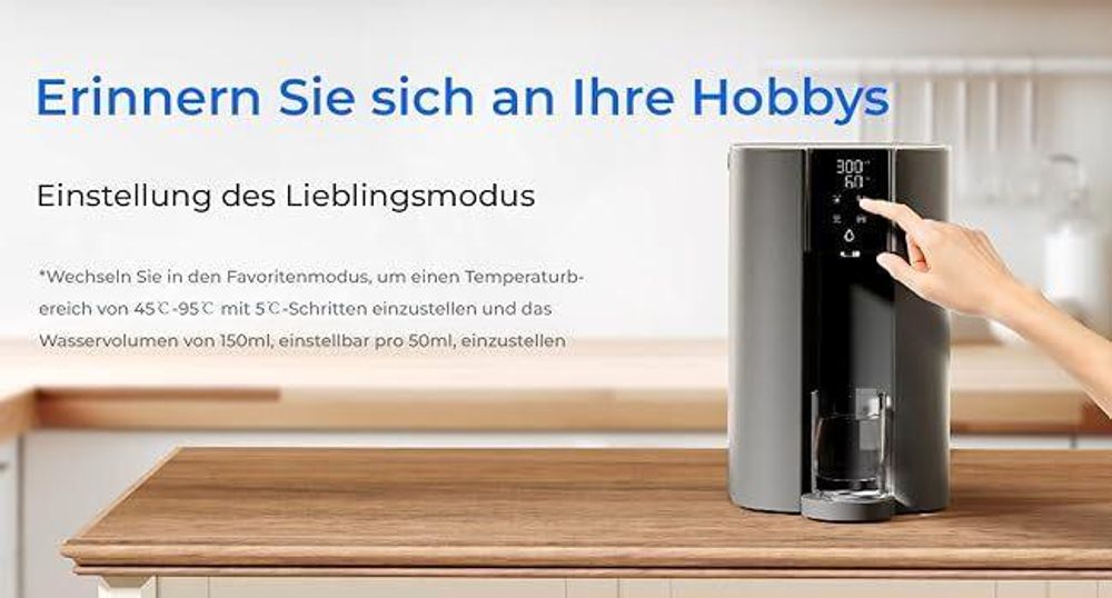 Waterdrop CoreRO Auftisch Umkehrosmose-System mit 1 zusätzlichen Ersatz-Wasserfilter(WD-C1RF), Sofortiger-heiß Wasserspender, 5 Temperaturoptionen, 6-stufige Filtration
