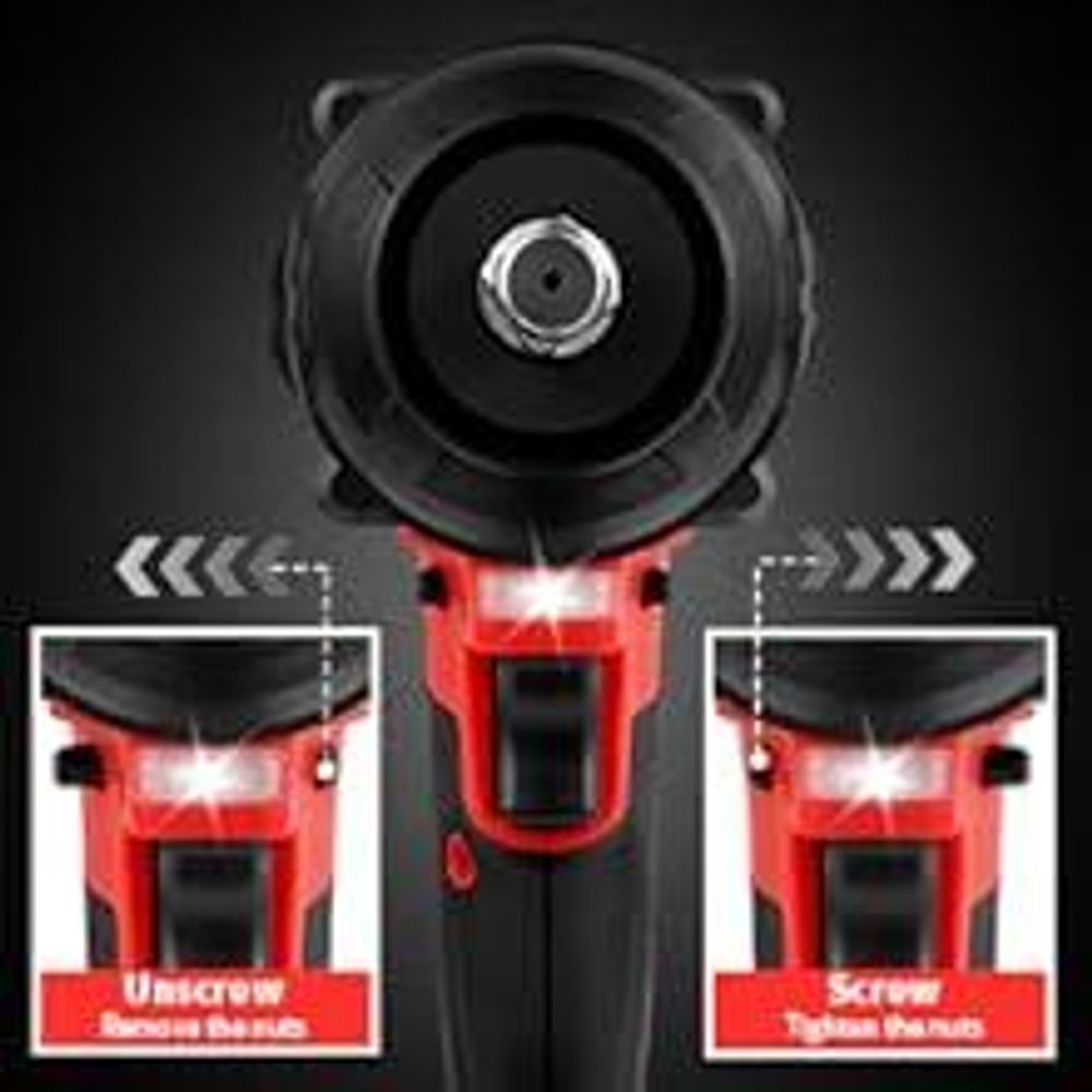 TEENO Clé à Choc Sans Fil 700 Nm 1/2", 20V Brushless avec 2 Batteries 4000mAh, 4 Douilles (17/19/20/21mm), Tête Pivotante 180° & 90°, Chargeur Rapide
