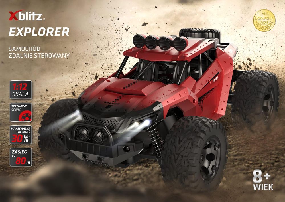 Xblitz EXPLORER – samochód zdalnie sterowany RC 1:12 do 30 km/h