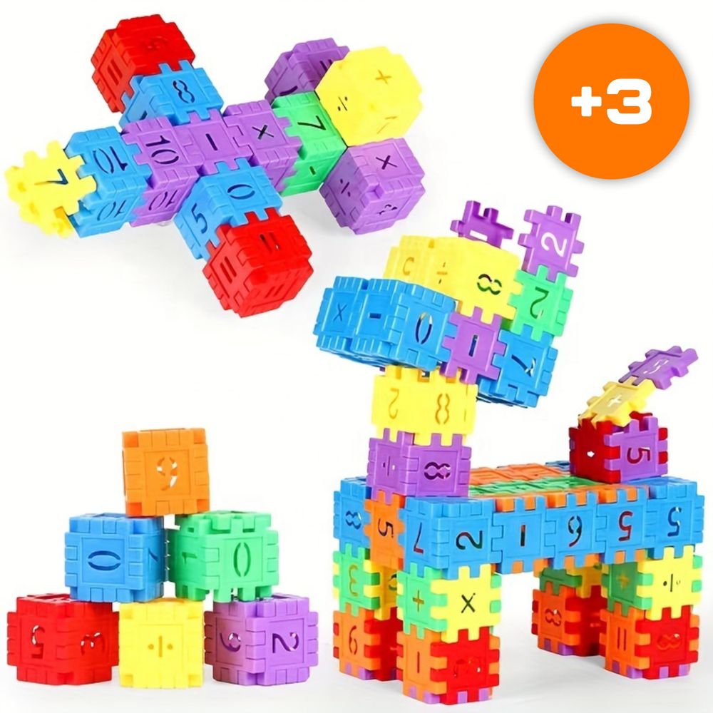 Waffelbausteine 90 Teile Lernspielzeug für Kinder ab 3 Jahre, Konstruktionsspielzeug Puzzle Set Bunte Bausteine Motorik Spielzeug, EVI TOYS Mini
