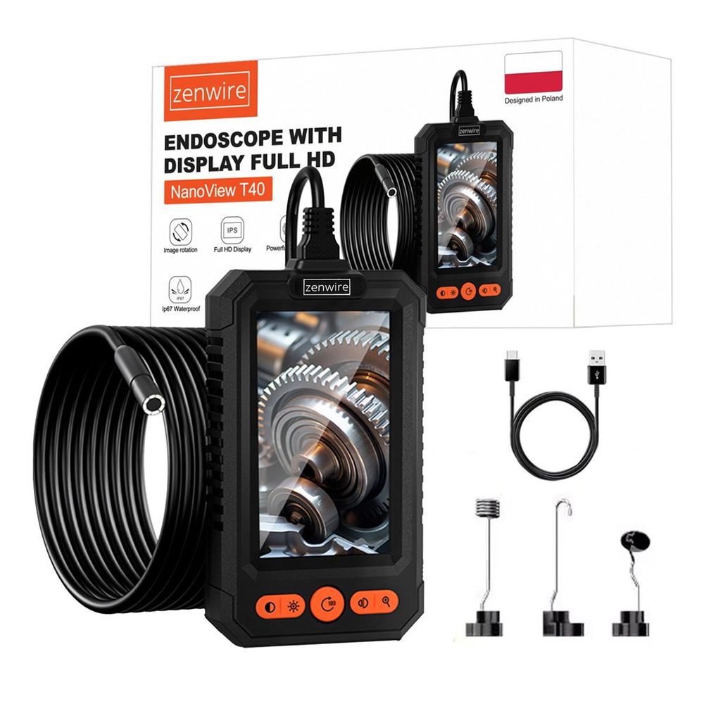 Inspektionskamera - Werkstattkamera - Endoskop - für Rohre - für Motoren - Full HD IPS - USB-C - 5 m