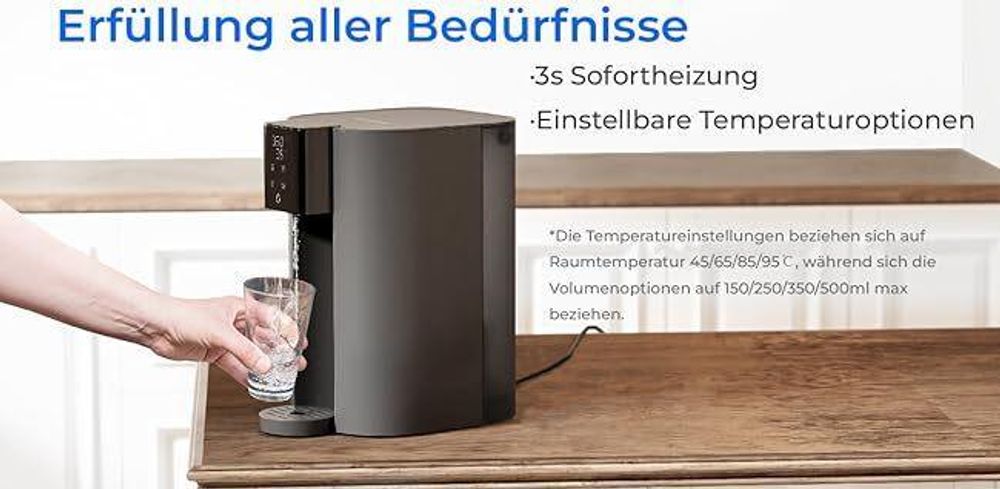 Waterdrop CoreRO Auftisch Umkehrosmose-System mit 1 zusätzlichen Ersatz-Wasserfilter(WD-C1RF), Sofortiger-heiß Wasserspender, 5 Temperaturoptionen, 6-stufige Filtration