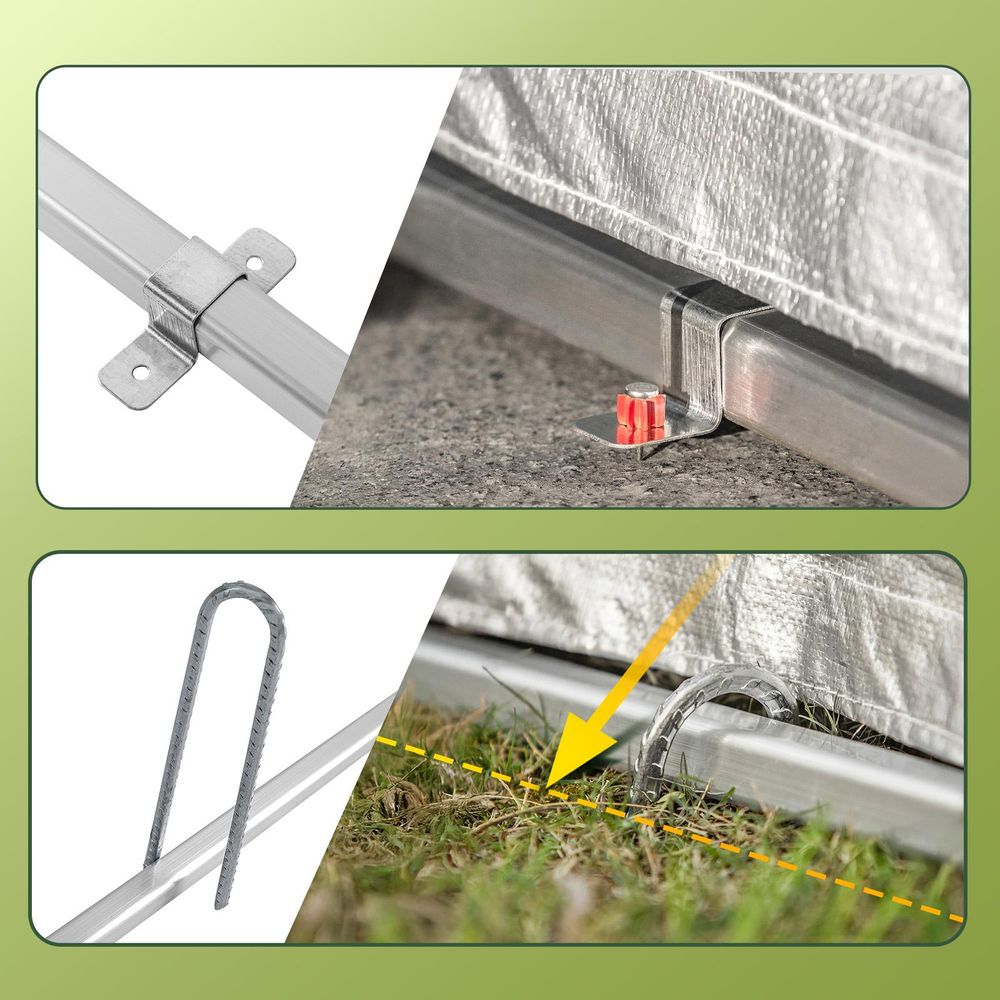 SoBuy Fahrradgarage wetterfest Geräteschuppen für 1-2 Fahrräder Carport Zelt mit UV-Schutz Fahrradschuppen für Regenschutz Terrasse Motorrad KLS11