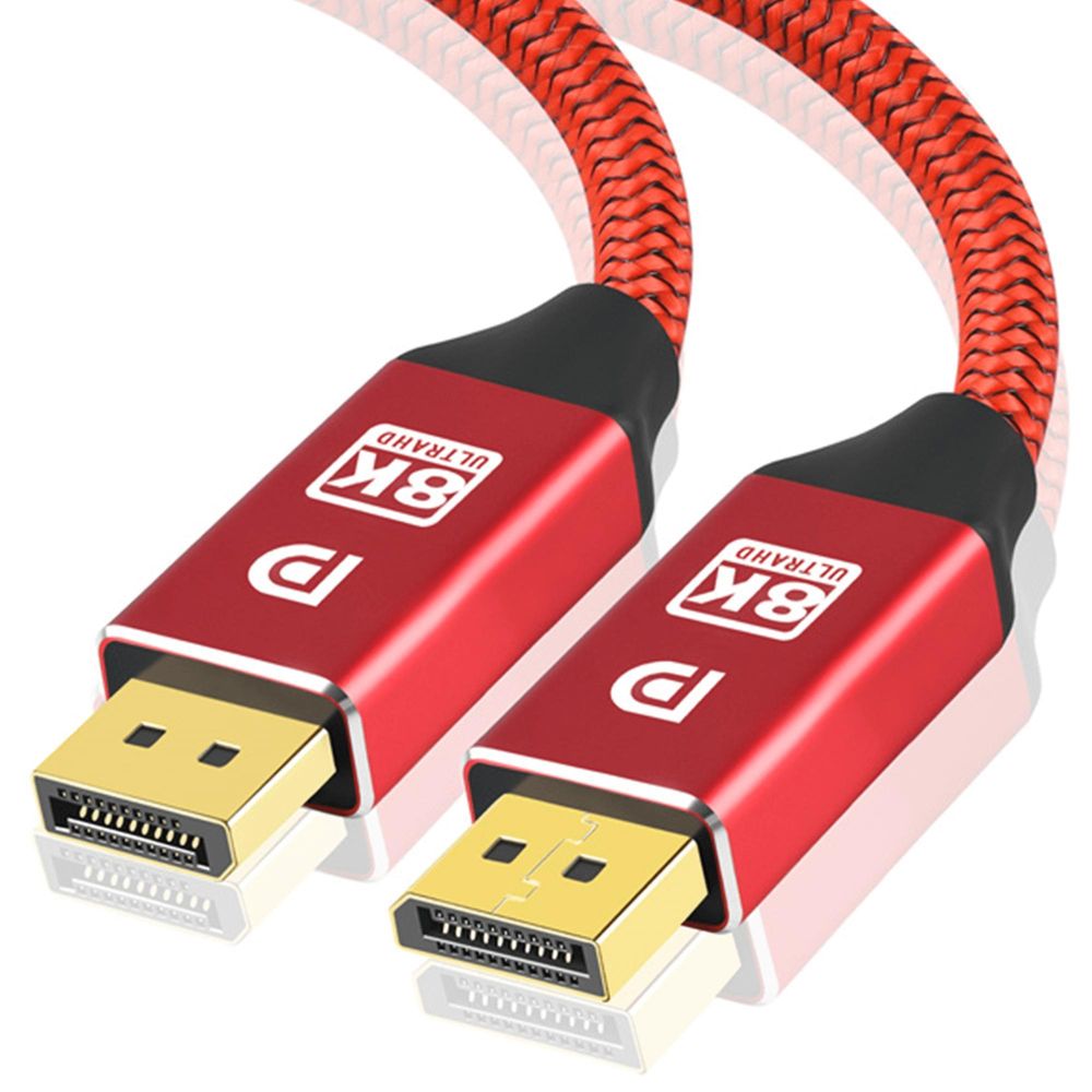 DP Kabel 1.4 3m DisplayPort zu DisplayPort Gaming Monitor Kabel 8K 4K 144Hz 240Hz HDR für PC Grafikkarte RTX GTX AMD FreeSync Nylon Rot Reagle