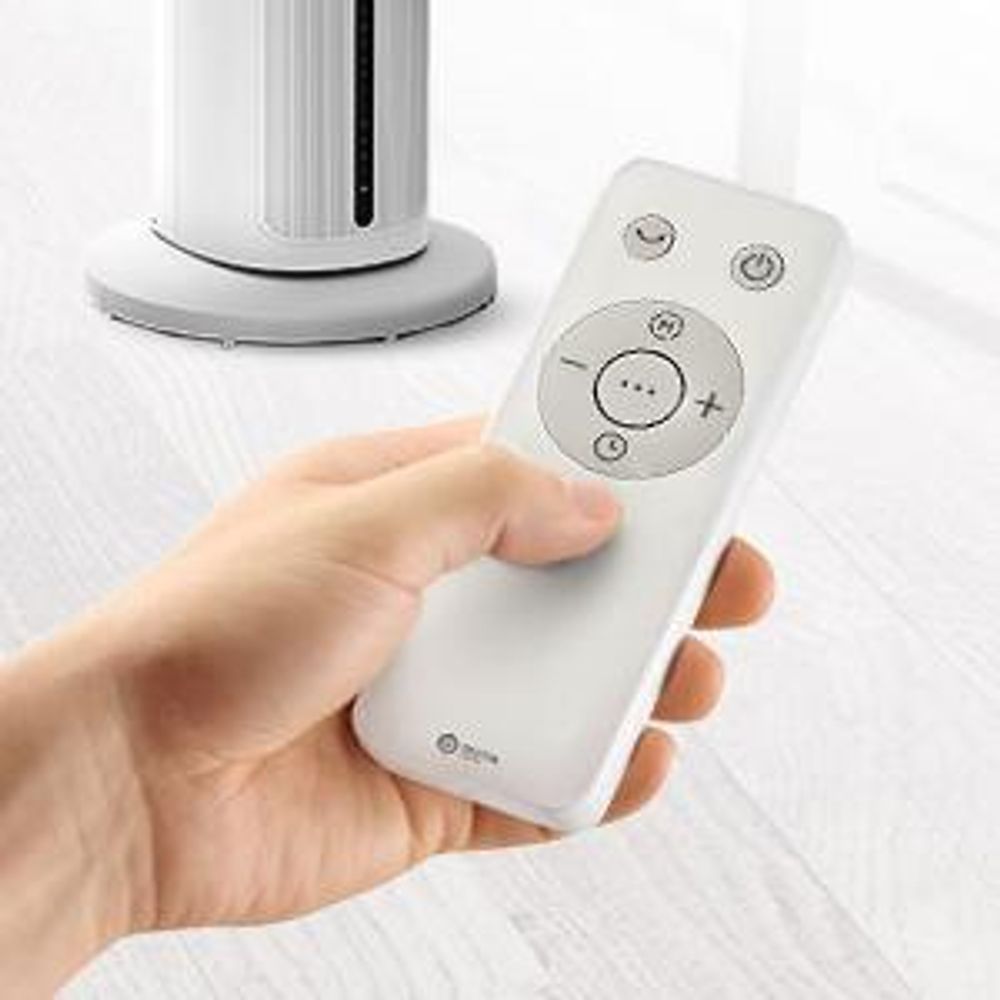 Balter 5in1 Turmventilator mit Fernbedienung, Leiser Standventilator, Wasserkühlung, Oszillation, Luftbefeuchter, Luftreiniger, Ionisator, Timer, weiß