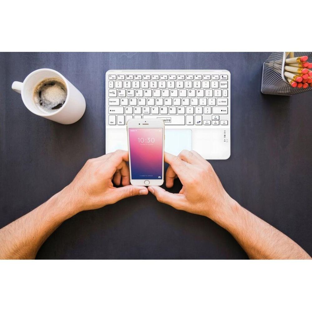 Bezprzewodowa klawiatura - Bluetooth - z touchpadem - SLIM - do smartfonów, tabletów i iPadów