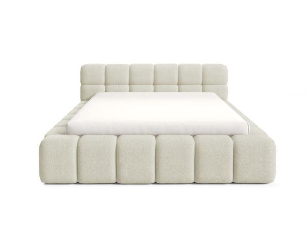 Dekori Polsterbett 180x200 NUBO PREMIUM Wolkenbett mit Bettkasten, Boucle Bett – Creme (Quelle 02)