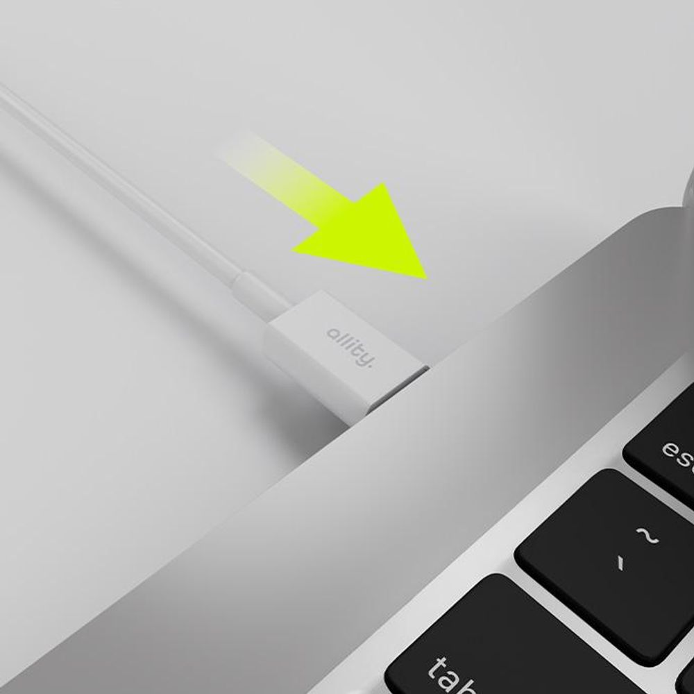 Allity USB-C zu USB-C Kabel, 1m, 100W, weiß, zum Laden von Laptops
