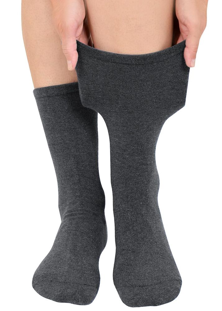 Graue Diabetiker Socken mit extra dehnbarem Bund