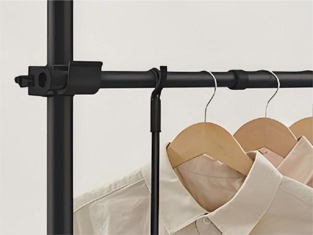 SONGMICS Kleiderständer deckenhoch, 3-stufige Garderobe, verstellbar, mit Greifarm, 1 Reihe
