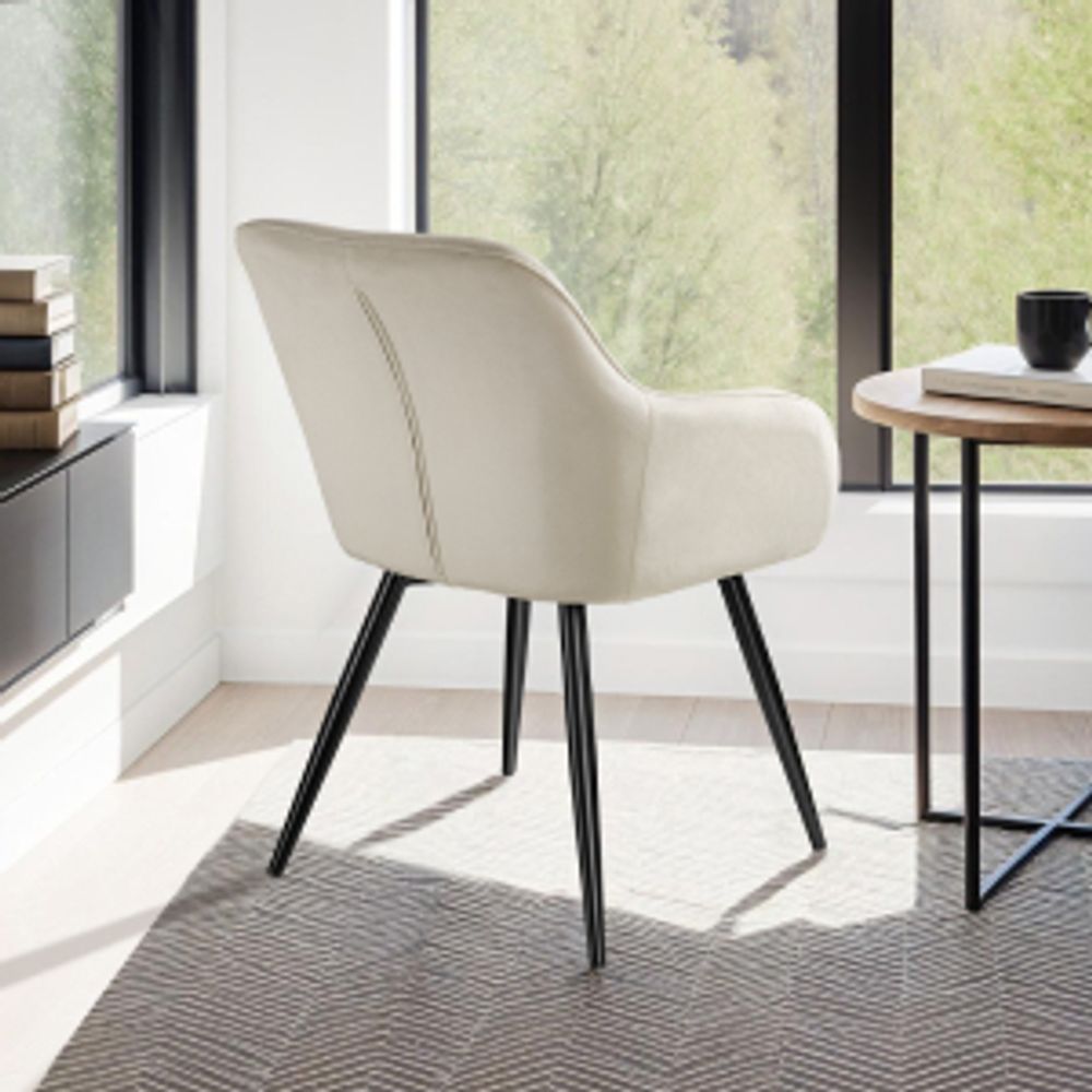 tectake® Esszimmerstuhl Marilyn gepolstert, in Samtoptik 58 x 62 x 82 cm