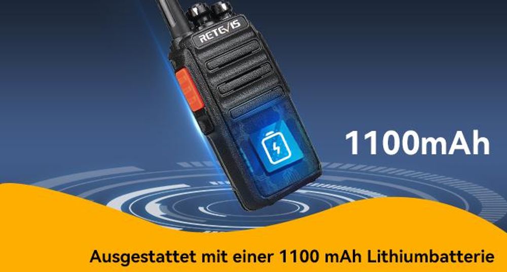 Retevis RT24V Freenet Funkgeräte, 6 Kanäle Wiederaufladbares Walkie-Talkie mit Energiesparfunktion, mit Headset und USB-Ladestation für Hausgebrauch