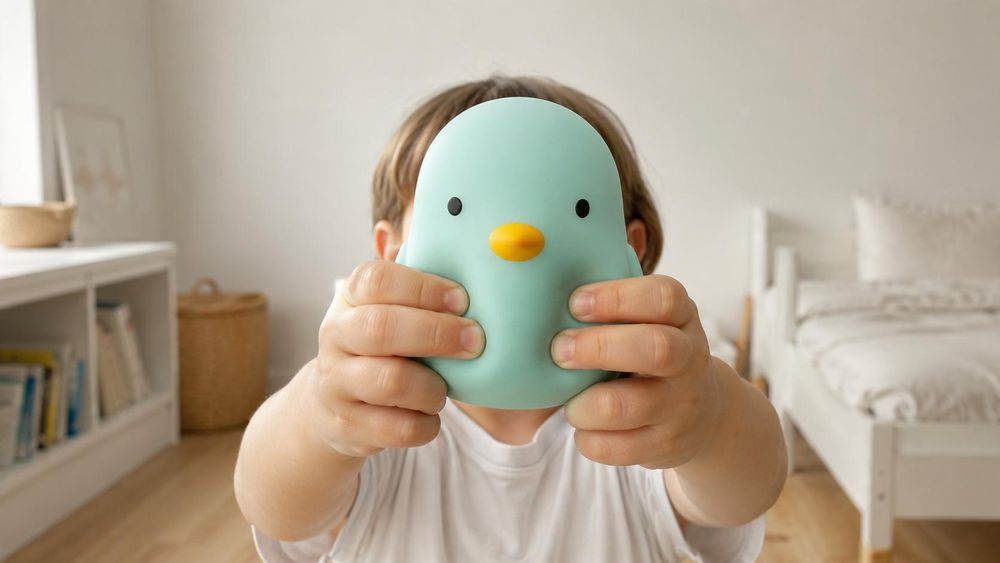 Alecto BC140BEAR – LED Nachtlicht Bär – Wiederaufladbares Nachtlicht für Babys und Kinder
