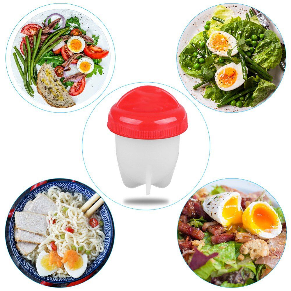6tlg Eier-Pochierer Eierformer Eierform Eier Kochen Egg Maker Set Ei Pochierte Poacher Molds für Kochen Mikrowelle Rot Retoo