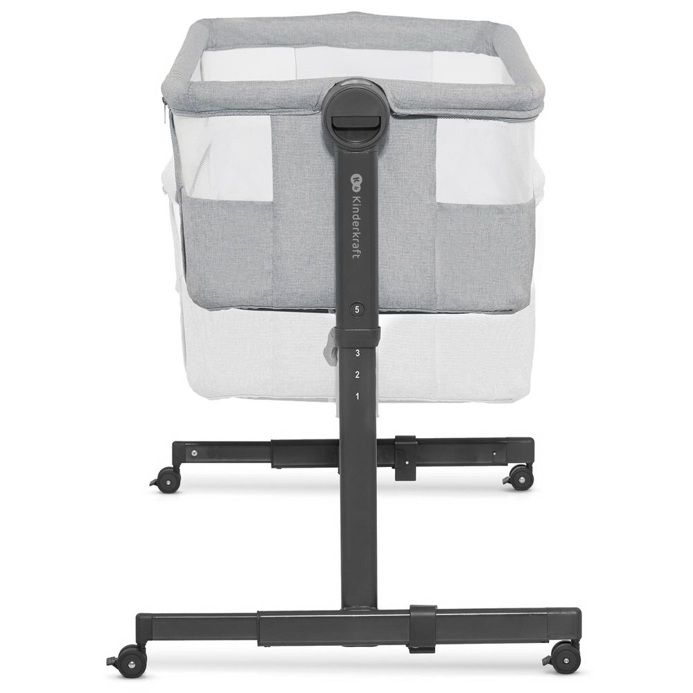 Kinderkraft Beistellbett 2in1 NESTEE UP 2 - Kinderbett, Matratze im Set, 2-stufige Neigungsregelung,  Grau