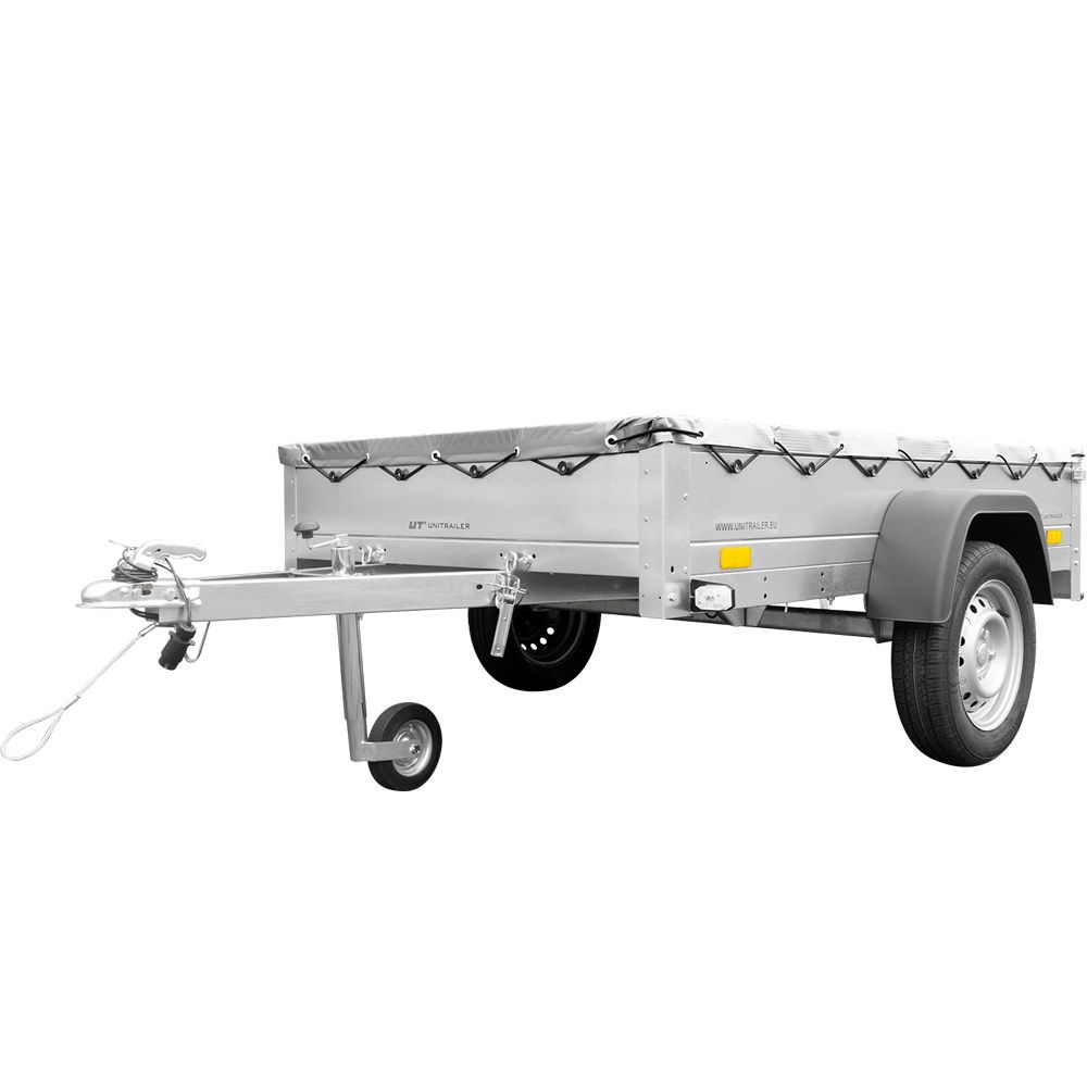 Anhänger Kipper Garden Trailer 230 KIPP [230 cm x 125 cm] mit Flachplane und Stützrad 750 kg