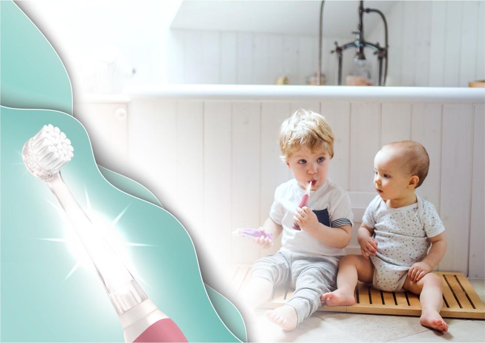 NENO Denti ružová elektrická zubná kefka pre deti