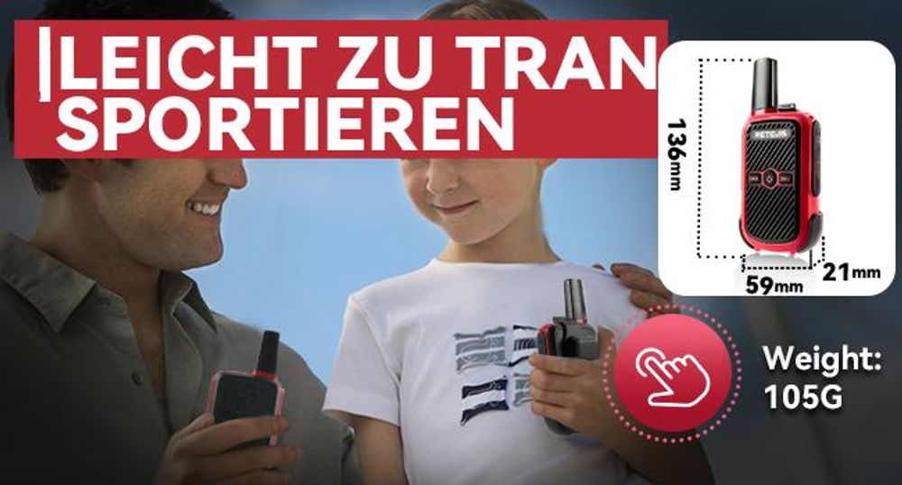 Retevis RT15 KInder Walkie Talkie, PMR Funkgeräte, 1000 mAh Li-on Akku, VOX, Mini, Walkie Talkie Aufladbar für Familienausflüge, Wandern, Camping