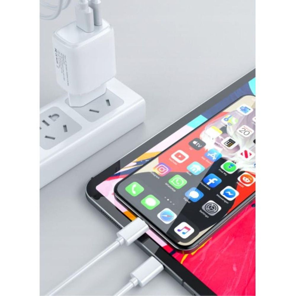Ladegerät - USB-C Netzteil - 20 W - Schnellladung - Weiß - für iPhone Samsung
