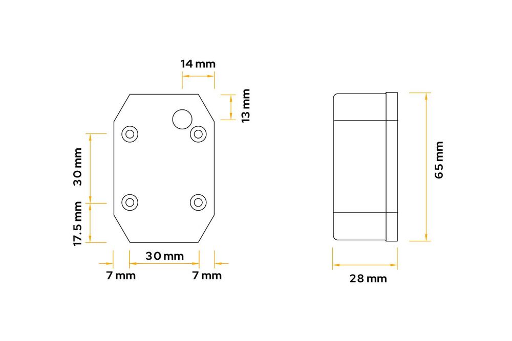Umrissleuchte Flexipoint weiß 0,5 M/12V für Pkw-Anhänger