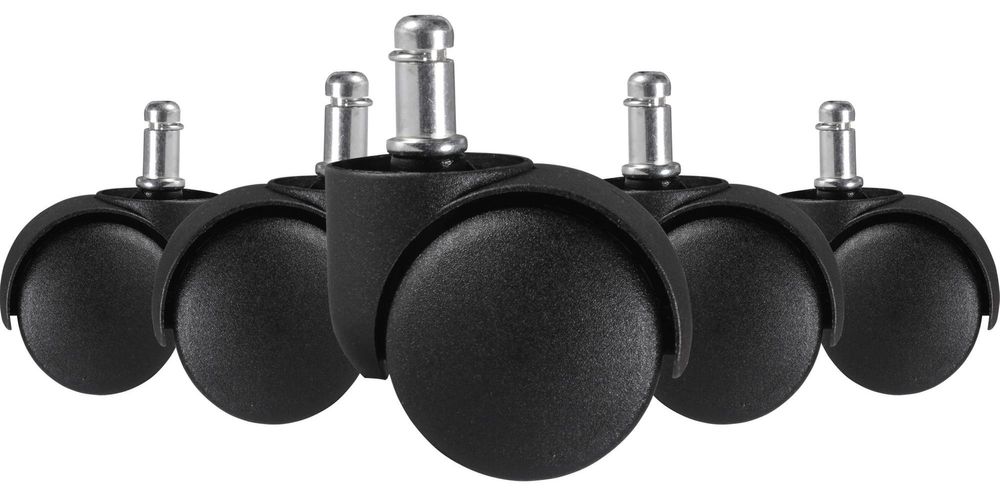 Design Teppichbodenrollen für Bürostühle (5er Set) – Möbelrollen für Teppichboden mit 11 mm PIN