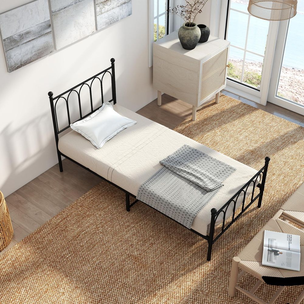 Bettgestell 90x200 cm mit MDF-Kopfteil