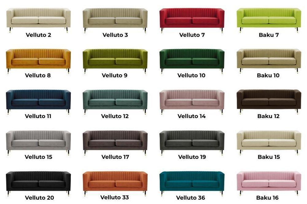 Dreisitzer-Sofa Slender - helllila - Velluto 14