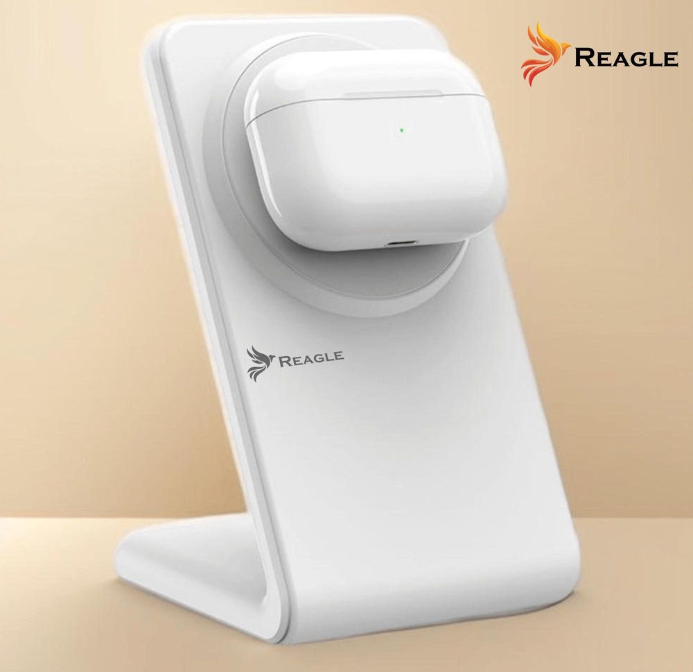 Kabellose Induktives Drahtloses Ladegerät 2In1 Magsafe Qi 15W Wireless Ladestation Kompatibel Mit Iphone 16, 15 Airpods Reagle