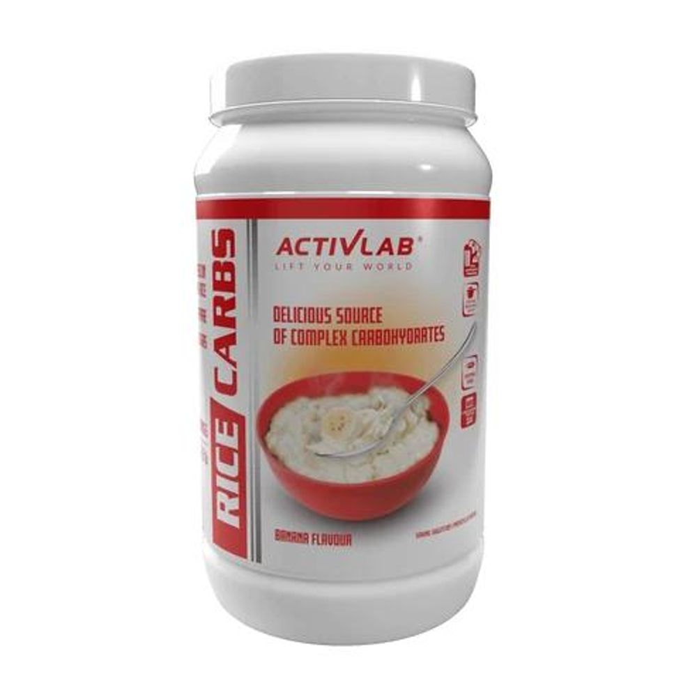 Activlab Rice Carbs 1000 g, Banane, Instant Reismehl, komplexe Kohlenhydrate, leicht verdaulich, glutenfrei, ohne Kochen