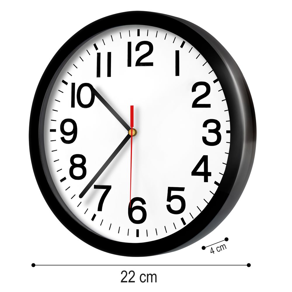Wanduhr, geräuschlos 200 mm Küchenuhr, Design-Wanduhr, Wohnzimmer, analoge Anzeige, Bürouhr, moderne Wanduhr, japanisches Quarzwerk, Schwarz, Retoo